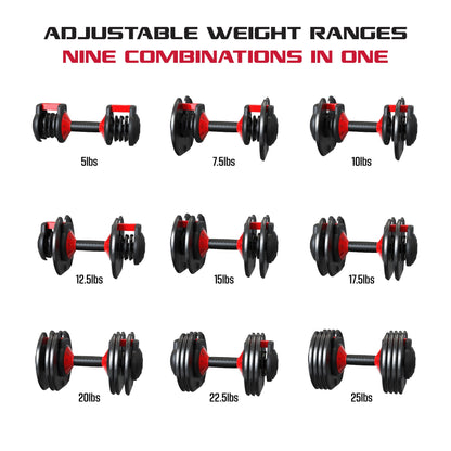 Smartbell, 9 in 1 Adjustable Dumbbell, 25 Lb